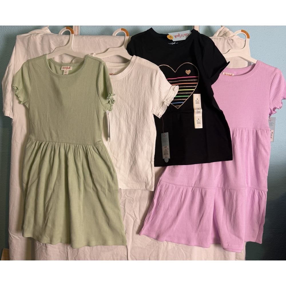Cat And Jack Girls Spring Summer Dress Shirt Bundle Size 6/7 New With Tags
